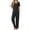 Black, variant on Womens Pajama Sets Viscose from bamboo Lounge Set Soft Pajamas for Women Set Short Sleeve and Long Pants Sleepwear