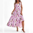 thumbnail image 2 of LYXSSBYX Sundresses for Women Women's Sleeveless Printed Pocket Layered Dress With Thin Shoulder Straps, 2 of 7
