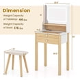 thumbnail image 3 of Costway Petit Bureau de Maquillage avec Miroir Éclairé LED Réglable et Prises de Courant Blanc, 3 of 10