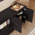 thumbnail image 4 of CBJCBJ 67"Mid-Century Modern TV Stand with Storage and Adjustable Partition , Media Console for TVs up to 75", Black, 4 of 9