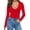 Long Sleeve-Red, variant on MOYIKO Slim Fitted T Shirts for Women Deep V Neck Short Sleeve Tees Elegant Summer Tops