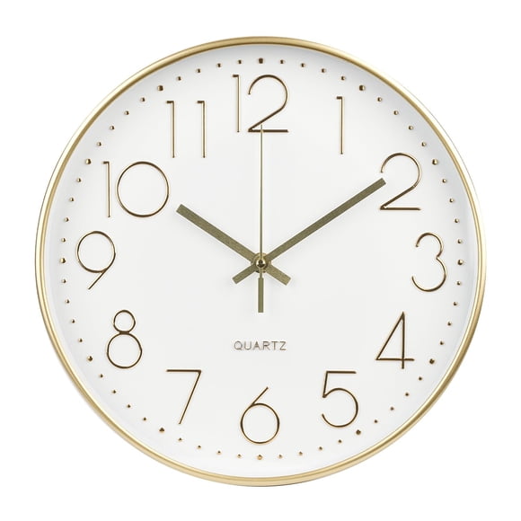 Reloj de pared Bakbrand que no hace tictac y silencioso, 30 cm, dorado