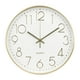 thumbnail image 1 of Reloj de pared Bakbrand de 25 cm, silencioso y moderno, dorado, 1 of 9