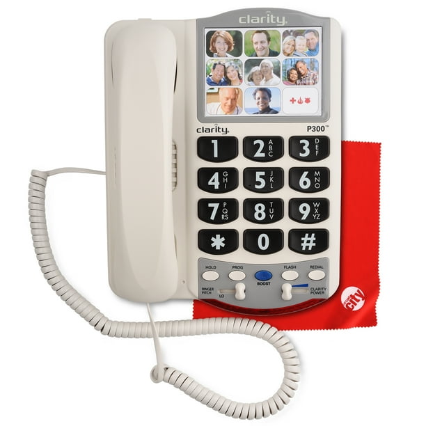 Clarity P300 Picture ID Mild Hearing Loss Amplified Corded Phone With