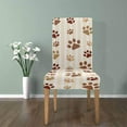 thumbnail image 4 of ZHANZZK Brown Footprints Stretch Chair Cover Protector Seat Slipcover for Dining Room Hotel Wedding Party Set of 1, 4 of 5