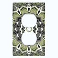 thumbnail image 2 of Metal Light Switch Plate Cover Mandala Green Black Flower Tile Pattern MDL060, 2 of 13