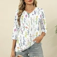 thumbnail image 4 of Ruimatai Women's Casual Printed 3/4 Sleeve Round Neck T-Shirt Comfortable Lightweight Blouse for Spring Winter Daily Wear, 4 of 7