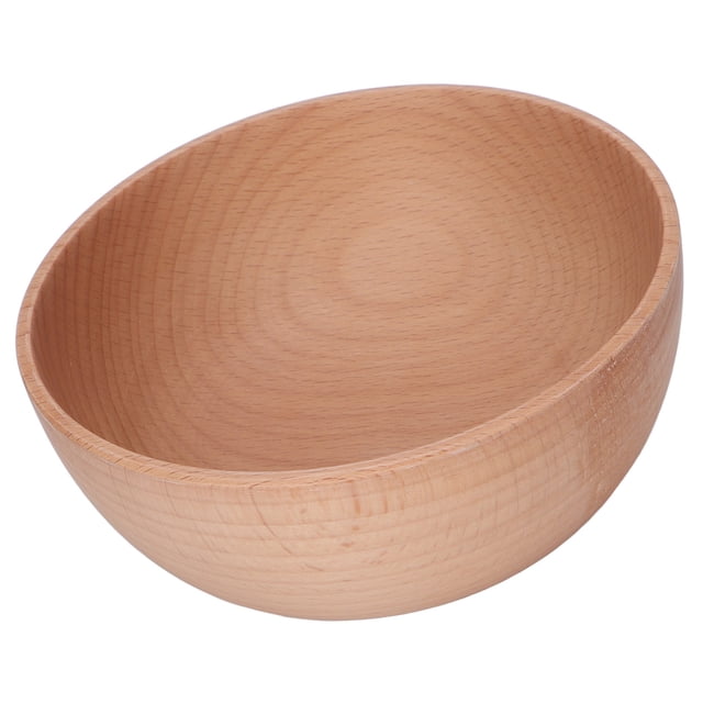 Cuenco de Madera para Ensalada ANGGREK Cuenco Redondo de Madera de Haya Respetuoso con el medio ambiente