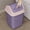 Purple, variant on Large Square Swing Lid Office & Bathroom Trash Can, Waste Bin, Garbage Can, Plastic Constructed Odor Control Bin with Inner Ring for Small Spaces, for Desk Side & Bathroom Waste Disposal, Blue