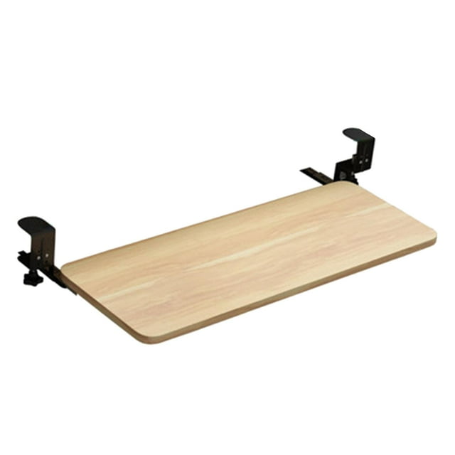 MERIGLARE Keyboard Extension Tray Under Desk adjustable Slide Out Platform Computer Drawer Wood Color
