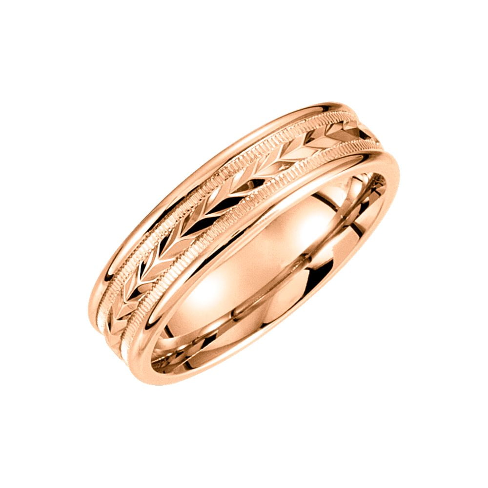 Diamond2Deal 14K Rose Solid Gold 6 mm Wheat Pattern