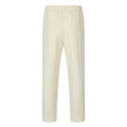 thumbnail image 4 of ZHOUCHANKIDS Men's Casual Pants Winter Autumn Comfortable Loose Fit Solid Color Jacquard Knit Drawstring Trousers with Pocket for Daily Wear Khaki, 4 of 5