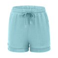 thumbnail image 4 of SROBPTY Womens Shorts Solid High Waist Drawstring with Pockets Summer Pants, 4 of 4