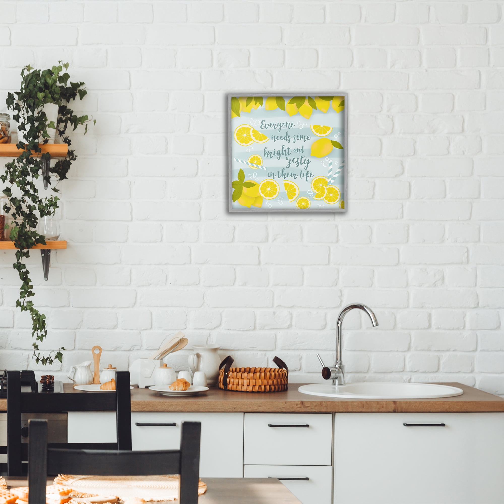 Stupell Industries Everyone Needs Bright & Zesty Gray Framed Giclee Art, design by Anna Quach