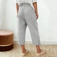 thumbnail image 7 of DuoJiaJ Womens Capri Pants, Elastic Waist with Pockets Loose Fit Casual Gray S, 7 of 7
