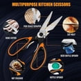 thumbnail image 3 of Desiderio - Tijeras de cocina resistentes de 2 piezas, nuevas tijeras de cocina multiusos profesionales de acero inoxidable afiladas con cubierta de hoja para pollo, pescado, carne, verduras, hierbas, 3 of 5