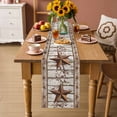 thumbnail image 6 of Western Texas Star Table Runner, Vintage Rust Red Star Berry White Wood Grain Cotton Linen Kitchen Table Decoration Washable Dining Tabletop Runners for Home Party Decor 13x72 Inches, 6 of 9