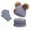 Gray - B, variant on Odeerbi Toddler Hat Boys Girls Knitted Beanie with A Pompom Bobble Hat Kids Winter Warm Thick Ski Cap Scarf Gloves Set Pink - B
