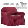 thumbnail image 5 of Collections Etc Fashionable Textured Square Stretch Slipcover with Ruffled Skirt - Protects From Spills, Stains, Pets Hairs, Wear & Tear - Home Decor, 5 of 9