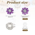 thumbnail image 2 of 6 Pcs Rhinestone Button Covers Decorative Clips with 10 Pcs White Sewing Buttons Detachable Marquise Sewing Replacement for Women Men DIY Crafts Accessories (Purple Blue/Silver), 2 of 6
