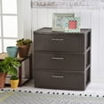 thumbnail image 3 of Sterilite 3 Drawer Wide Espresso Weave Tower, 3 of 7