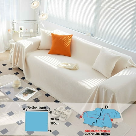 

PORK Contemporary Style Sofa Throw Cover - Machine Washable Pet Friendly Polyester Plush Fabric Fits Armchair to Sectional - Non-Slip Full Coverage Couch Blanket HOME