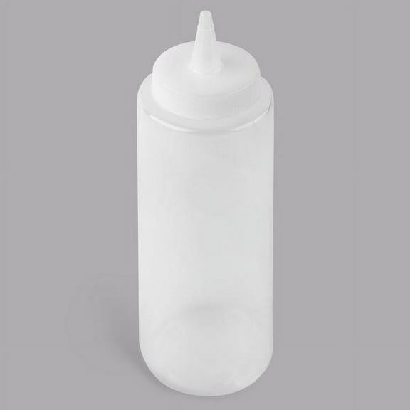 Tablecraft 108C 8 oz. Clear Cone Tip Squeeze Bottle with 38 mm Opening - 12/Pack