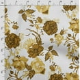 thumbnail image 3 of Soimoi Floral Printed, Japan Crepe SatinFabric, by The Yard 54 Inch Wide, Decorative Sewing Fabric for Dresses Kimonos Gowns, Mustard Yellow, 3 of 5