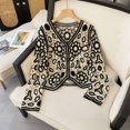 thumbnail image 4 of Cardigan Sweaters for Women Long Sleeve Lightweight Open Front Hollow out Floral Crochet Knit Cardigans Fall Clothes, 4 of 5