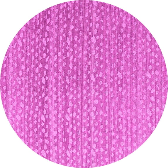 Ahgly Company Indoor Round Abstract Pink Modern Area Rugs, 5' Round
