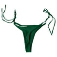 thumbnail image 6 of Jdkau Cheeky Bikini Bottoms for Women String Thong Bikini Bottoms Solid Color Brazilian Bikini Bottoms（Green,L）, 6 of 6