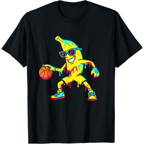 Banana Funny Basketball Drip Kids Youth Boys Girls T-Shirt- American fashion hot selling casual retro high quality 100% cotton T-shirt 1 piece