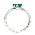 thumbnail image 6 of Mauli Jewels Engagement Rings for Women 1.15 Carat Two Stone Emerald and Diamond Engagement Ring 4 Prong-Setting 14k White Gold, 6 of 6