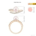 thumbnail image 4 of Angara Japanese Akoya Cultured Pearl Solitaire Ring with Diamonds in 14K Rose Gold for Women | June Birthstone Jewelry for Her, 4 of 8