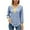 Blue, variant on Bpmpbo Women's Long Sleeve Shirts 2025 New V-neck Button Color Striped T Shirts Pullover Casual Tops Comfortable Breathable Athletic Clothes Irregular Hem Clearance