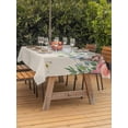 thumbnail image 2 of Outdoor Tablecloth with Umbrella Hole and Zipper, Watercolor Roses Rectangle Table Cloth 54x80 Inch Waterproof Tablecloth, Spring Flowers Leaves Butterflies Beige Picnic Table Cover for Patio Camping, 2 of 7