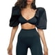 thumbnail image 2 of TRKIYQC Blusa Mujer, Color Sólido Escote en V Profundo Manga Corta Puff Tops Cortos Escotados para Verano, Blanco/Negro, S/M/L TRKIYQC  Vida cotidiana, 2 of 10