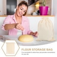 thumbnail image 3 of Drawstring Flour Bag Large Capacity Flour Pouch Wear-resistant Flour Bag Bread Storage Bag, 3 of 7