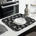 thumbnail image 3 of Pioneer Flower Floral Print Pattern Kitchen Dish Drying Mat 1 Pack, Ultra Absorbent Microfiber Drainer Mat, 16"x18", 3 of 6