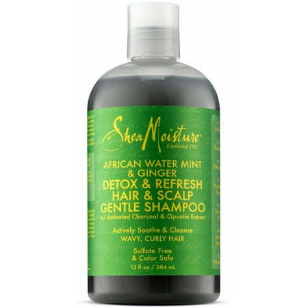 2 Pack - Shea Moisture African Water MInt & Ginger - Detox & Refresh Hair & Scalp Gentle Shampoo 13