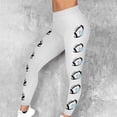 thumbnail image 2 of Lovzfmll Women's Cropped Pants, Mid Rise Football Print Stretch Leggings, Casual Slim Ankle Length Pants White, L, 2 of 9