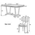 thumbnail image 7 of Royard Oaktree 5-piece Dining Table Set, Wood Dining Table w/Trestle Base and 4 Upholstered Chairs, 7 of 7