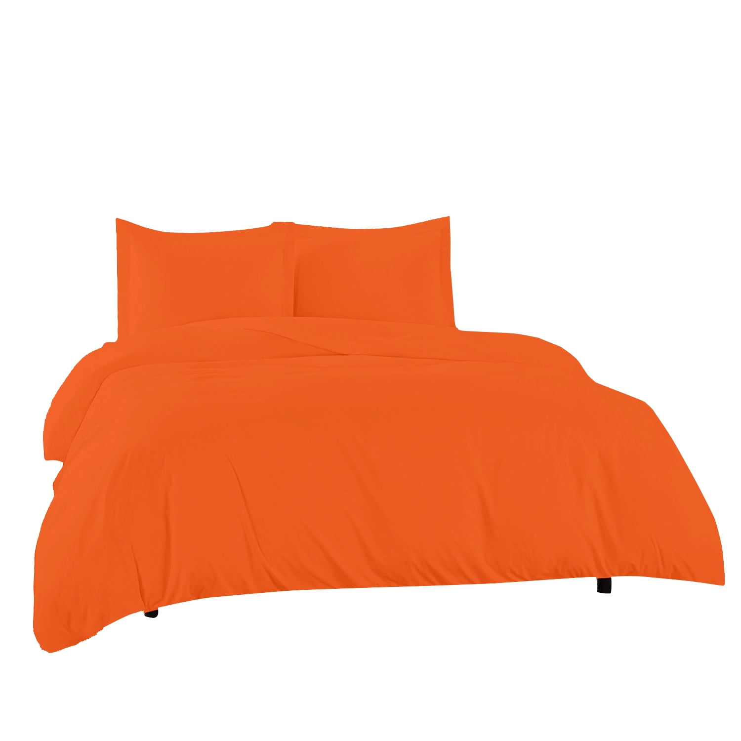 100 Egyptian Cotton 3 Pcs Duvet Set Solid (Orange,OverSize King