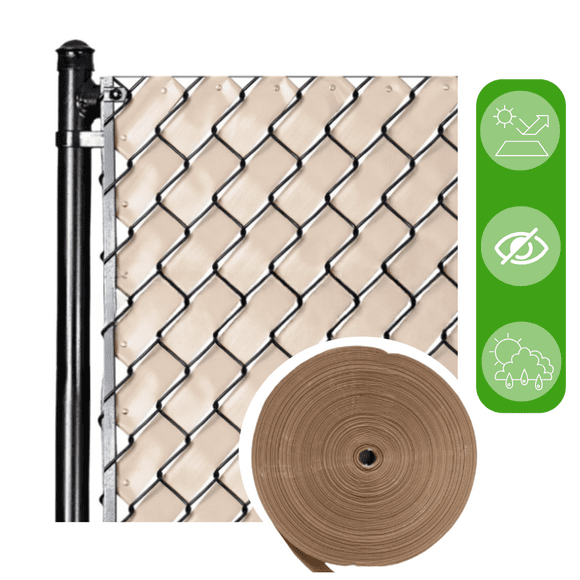 Cinta Rompevientos Plástica Para Malla Ciclónica Rollo 10 m2 Beige INMATMEX Cinta Rompevientos 10 m2 Beige