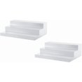 thumbnail image 1 of CiaoHER Large Acrylic Wine Liquor Bottle Rack 3 Tier White Countertop Riser Display for Bar Coffee Leisure Station Retail Store Shop Grocery Collection Organizer Stand (24''-2pack), 1 of 8