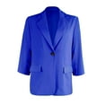 thumbnail image 5 of HAPIMO Women's Suit Jacket 3/4 Sleeve Lapel Collar Cardigan Jacket Coat Solid Flap Pocket One Button Blazer Business Office Work Blazer Blue XL, 5 of 6