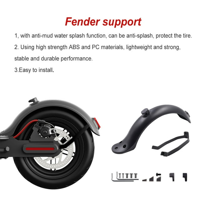 Langgg Scooter Rear Waterproof Mudguard Set ABS Back Mud Fender Kit Guard Replacing Parts Replacement for for Mijia M365/Pro Black Black