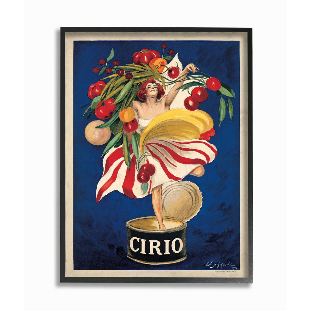 Stupell Industries Cirio Vintage Poster Food Design Framed