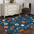 thumbnail image 3 of Navy Blue Sports Area Rugs 2.7'x5', Washable Small Throw Rugs for Kitchen Bedroom, Football Basketball Rugby Baseball Indoor Outdoor Rug Non-Slip Low Pile Carpet Runner Reversible Floor Mats, 3 of 8