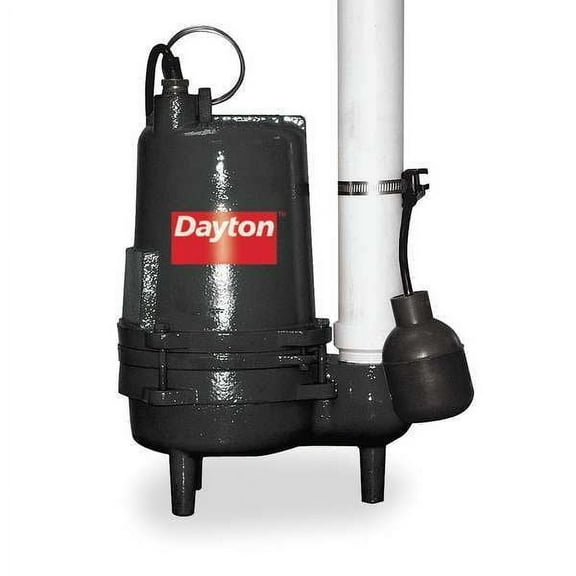 Dayton SewageEjectorPump,20ft,0.5hp,120VAC 3BB88